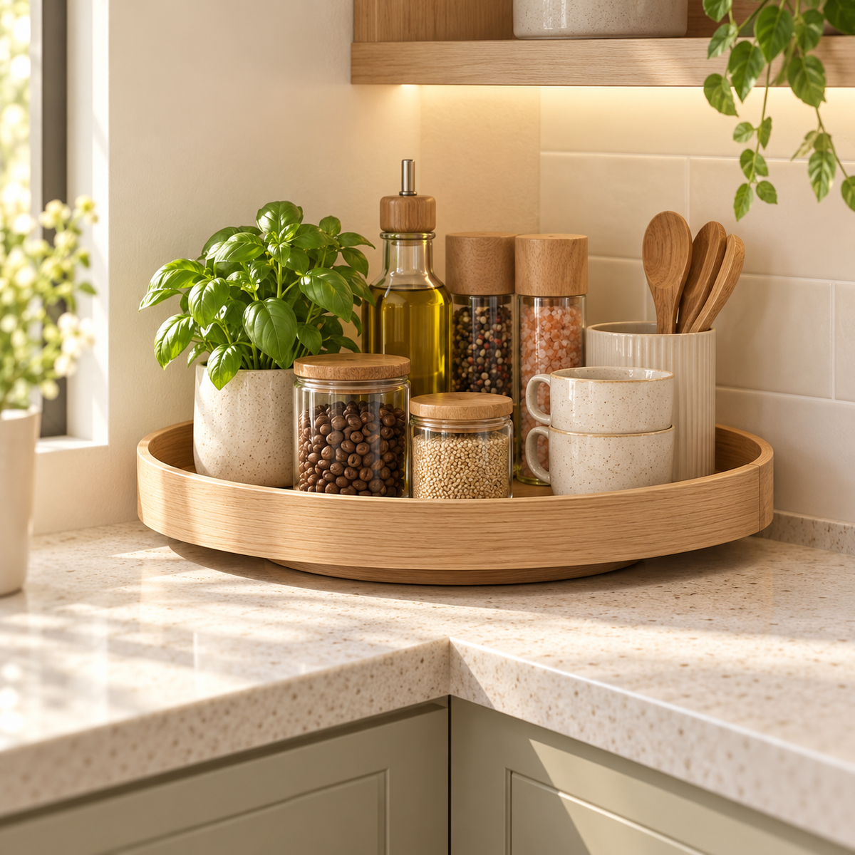 uuownx® CornerBloom Rotating Corner Tray