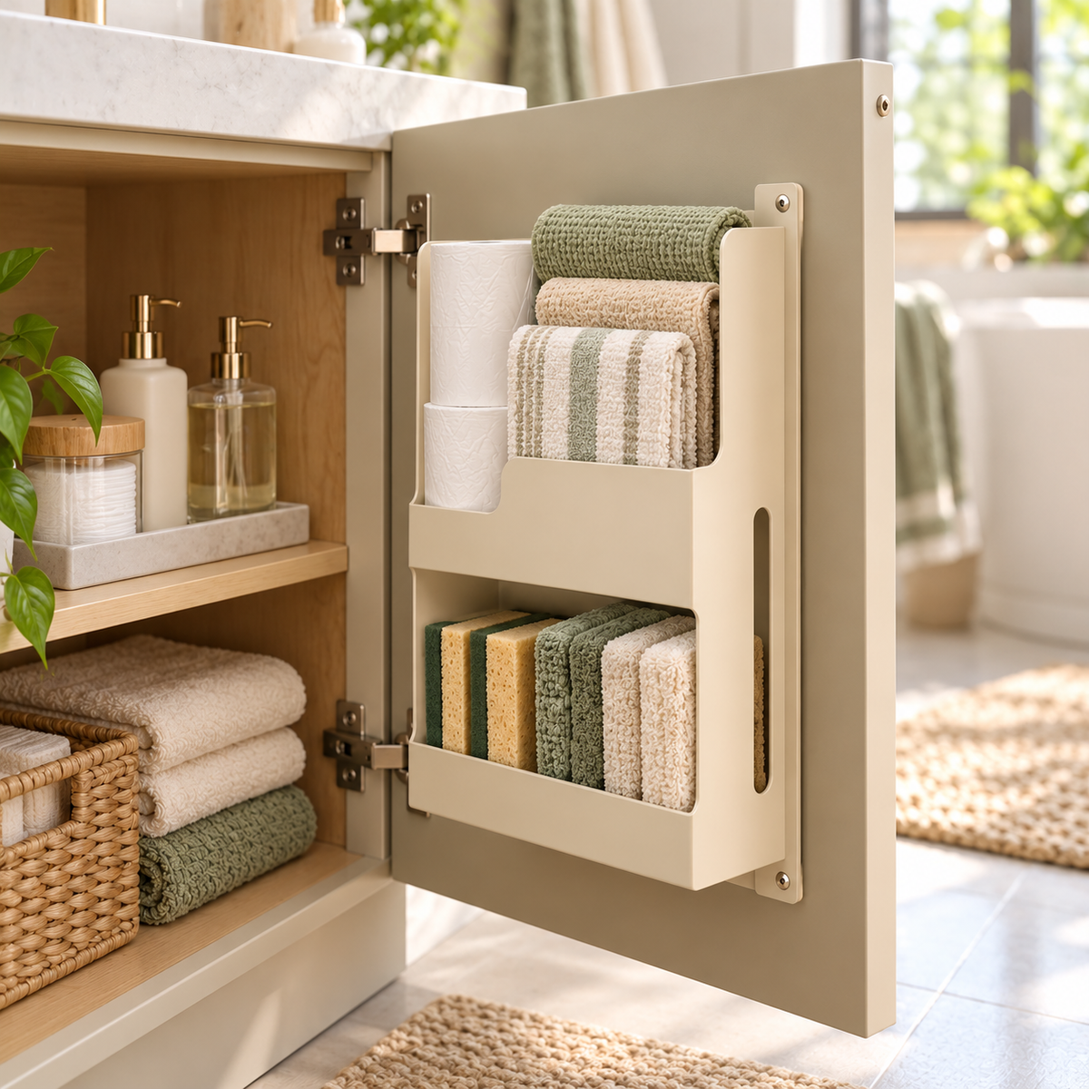 uuownx® Cabinet Drop Hidden Door Organizer