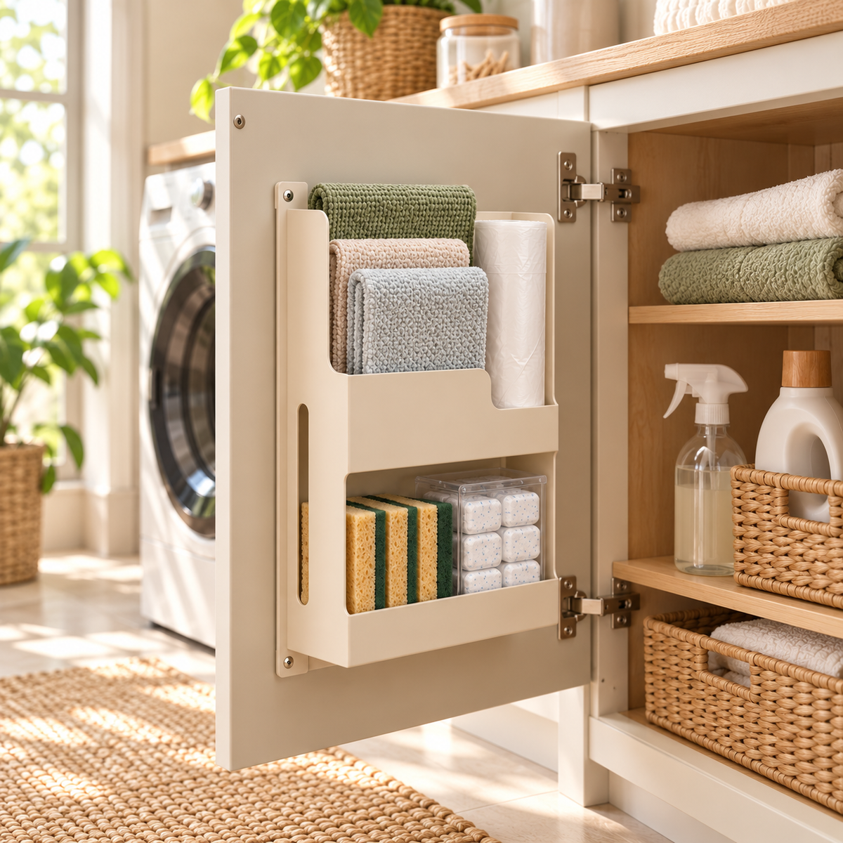 uuownx® Cabinet Drop Hidden Door Organizer