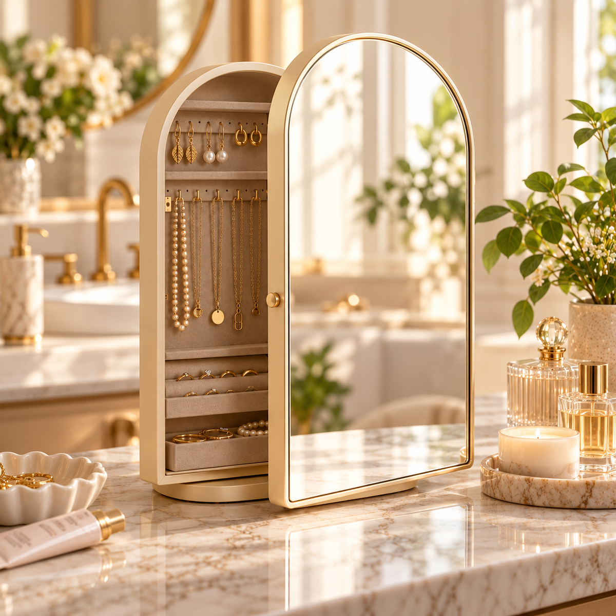 uuownx® MirrorNest Vanity Storage Mirror