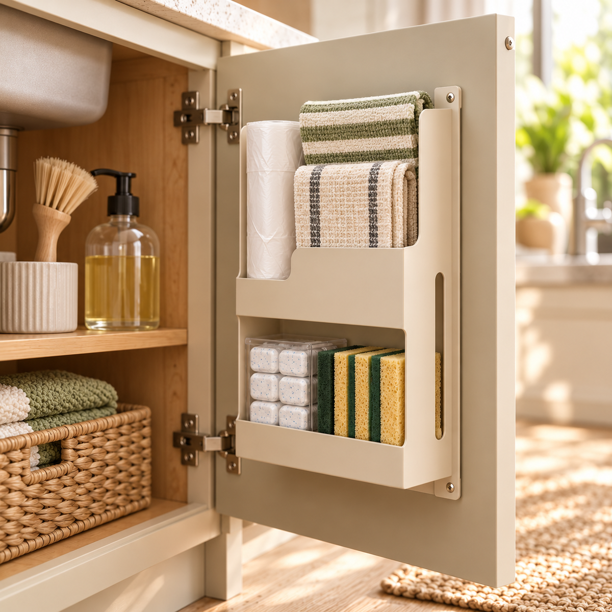 uuownx® Cabinet Drop Hidden Door Organizer